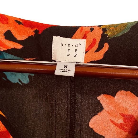 A New Day Modern Floral T Shirt Dress Work Casual High Low Short Sleeves Waterco - Picture 4 of 7